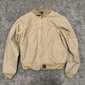 Vintage 90s Carhartt Tan Santa Fe J14 Wet Zip Up Jacket Men’s Size Large-Tall